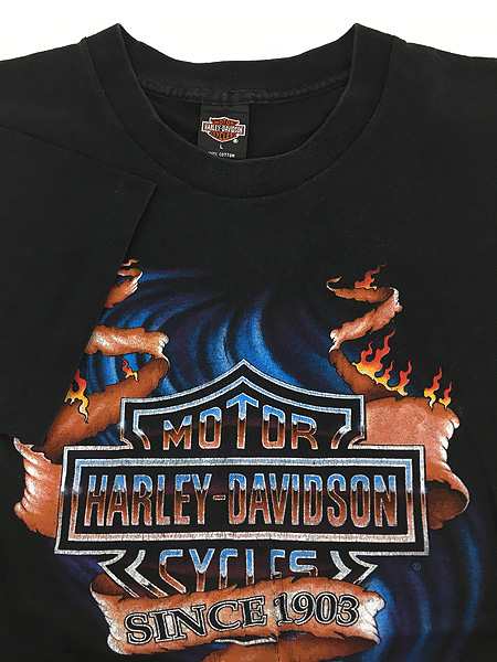 古着 90s USA製 HARLEY DAVIDSON シールド グラフィック Tシャツ L