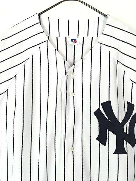 古着 90s MLB NY Yankees ヤンキース ストライプ ラグラン ベースボール シャツ M 古着｜au PAY マーケット