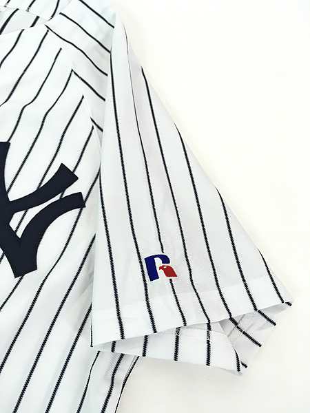 古着 90s MLB NY Yankees ヤンキース ストライプ ラグラン ベースボール シャツ M 古着｜au PAY マーケット