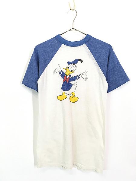 古着 80s USA製 Disney World ドナルド 染込み ラグラン Tシャツ S位 古着の通販は 6,490円