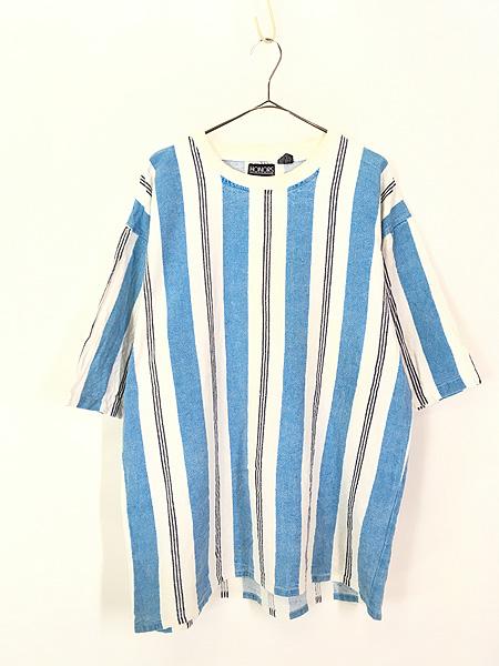 古着 90s マルチ ストライプ シャンブレー Tシャツ L 古着の通販は 5,322円