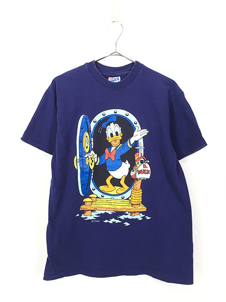 古着 90s USA製 Disney ドナルド ダック BIG プリント Tシャツ M 古着