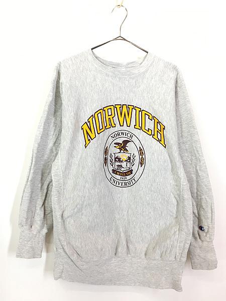 古着 90s USA製 Champion Reverse Weave 「NORWICH」 2段 カレッジ リバース スウェット XL 古着の通販は