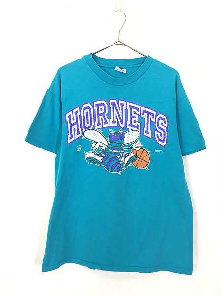 古着 90s USA製 NBA Charlotte Hornets ホーネッツ Tシャツ L 古着の