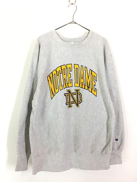 古着 90s USA製 Champion Reverse Weave 「NOTRE DAME」 2段 アーチ リバース スウェット XXL 古着の通販は 14,190円