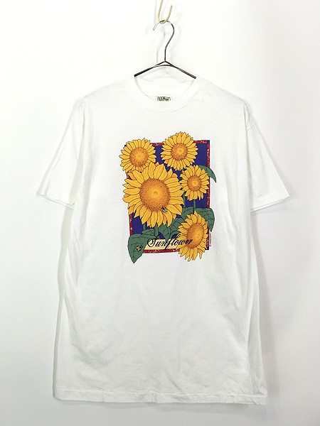 USA製  90's ヘインズ  フラワー アート Tシャツ ひまわり