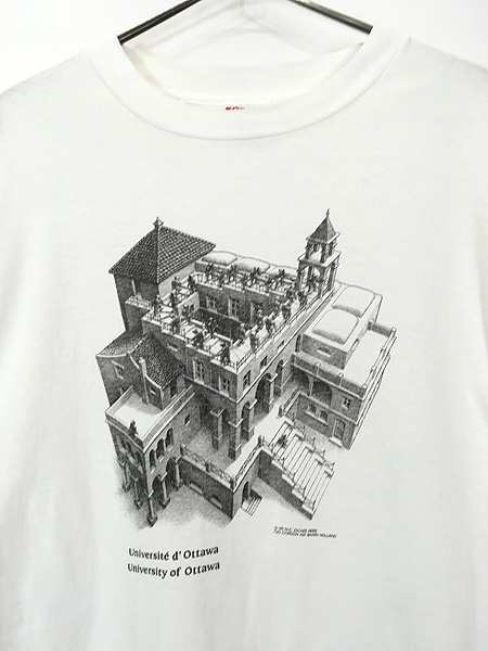 古着 90s USA製 M.C. Escher エッシャー 「上昇と下降」 オールド だ