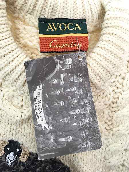 「Deadstock」 キッズ 古着 90s Ireland製 AVOCA ひつじ アニマル アラン フィッシャーマン ニット セーター M 6歳位 古着