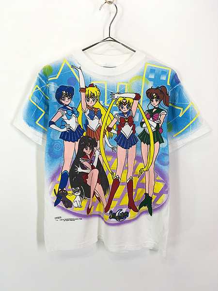 レディース 古着 90s 美少女戦士 セーラームーン 希少!! ラメ ペイント キャラクター Tシャツ L 古着