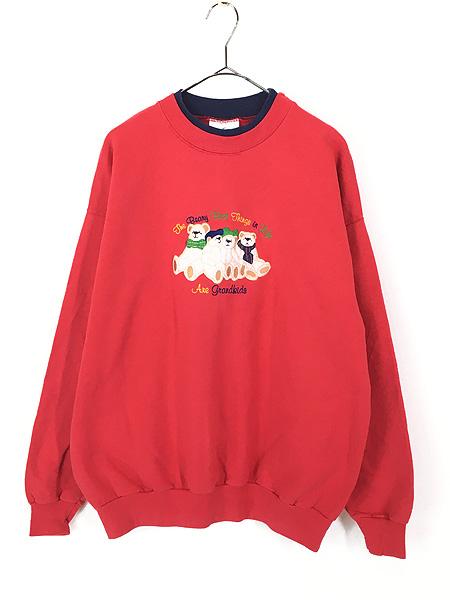 レディース 古着 80s ベア くま コーデュロイ パッチ 刺しゅう スウェット トレーナー L 古着の通販は 4,905円