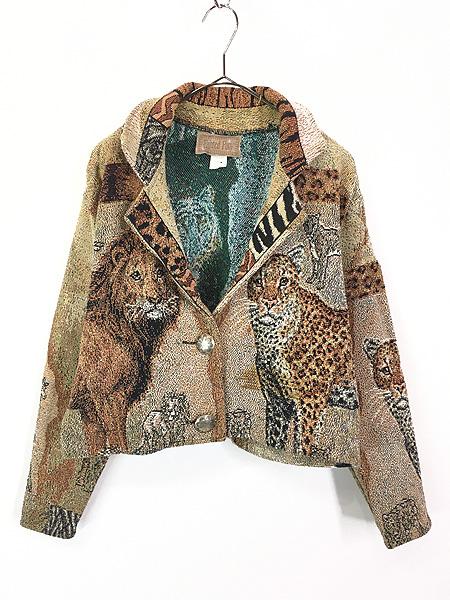 レディース 古着 90s USA製 Painted Pony ライオン チーター