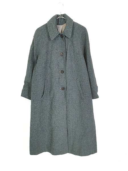 レディース 古着 70s Scotland製 Harris Tweed カラフル MIX ツイード ウール ステンカラー コート M位 古着の通販は