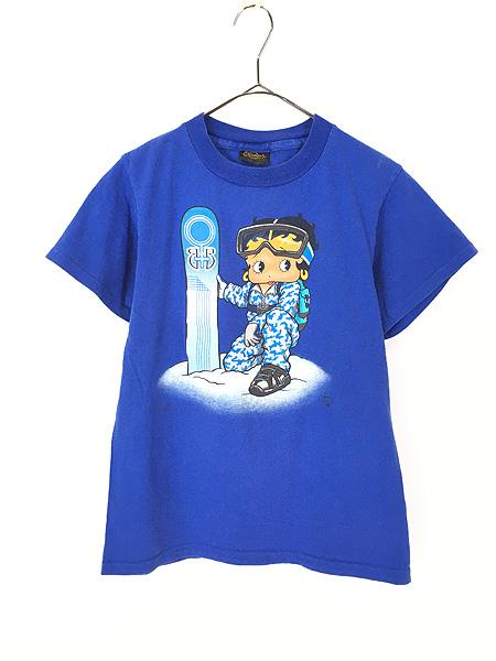 レディース 古着 90s BETTY BOOP ベティ 「GIRLS RULE!」 スノボー 両面 キャラクター Tシャツ L 古着の通販は 5,524円