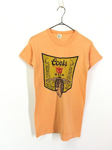 レディース 古着 80s USA製 Coors The Banquet ビール 企業 プリント Tシャツ M 古着の通販は 5,387円