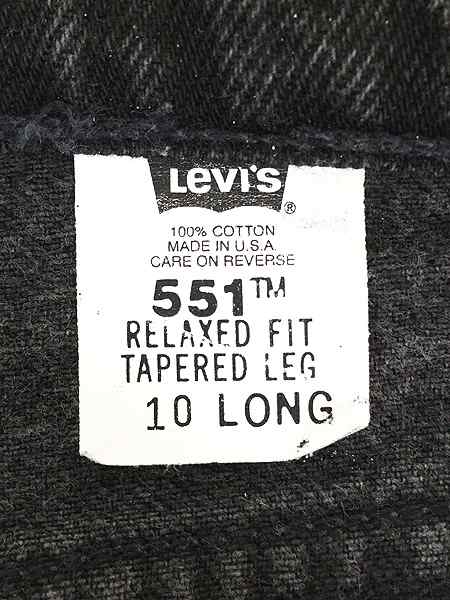 レディース 古着 90s USA製 Levi's 551 ブラック デニム パンツ ジーンズ テーパード W29 L29 古着