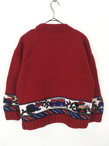 レディース 古着 90s SOUTH WOOL サンタクロース クリスマス ヘビー