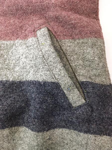 レディース 古着 80s USA製 WoolRich マルチ ボーダー ブランケット ウール ジャケット S 古着の通販は