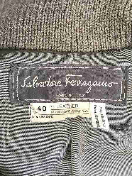 レディース 古着 80s Italy製 Salvatore Ferragamo ウール ニット 袖