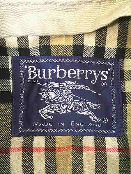 レディース 古着 90s England製 Burberrys 裏地チェック ダブルブレスト トレンチ コート M位 古着