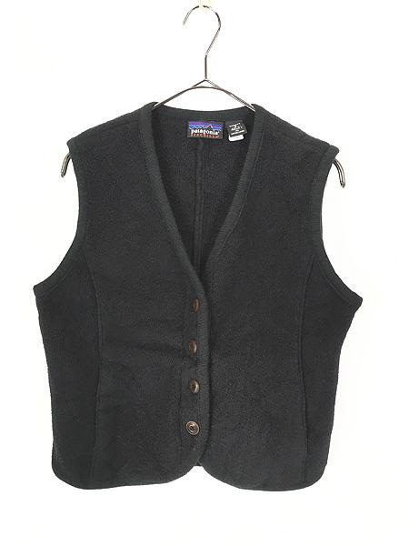 レディース 古着 90s USA製 Patagonia 希少 シンチラ フリース ウィンター ベスト S 黒!! 古着の通販は