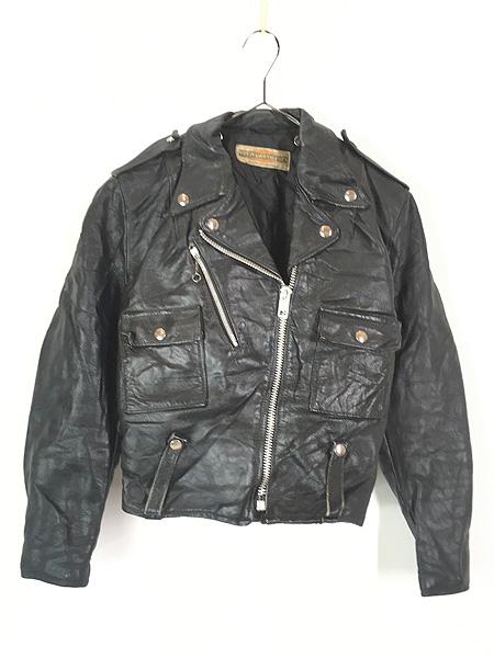 レディース 古着 60s Harley Davidson 本革 レザー ダブル ライダース ジャケット M位 古着の通販は
