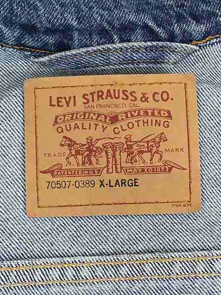 古着 90s USA製 Levi's 70507-0389 「LEVI'S」 星条旗 刺しゅう ビッグ