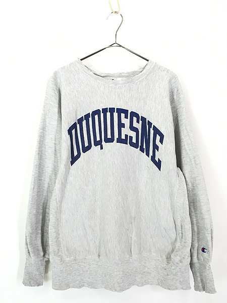 古着 90s USA製 Champion Reverse Weave 「DUQUESNE」 アーチ リバース スウェット L 古着