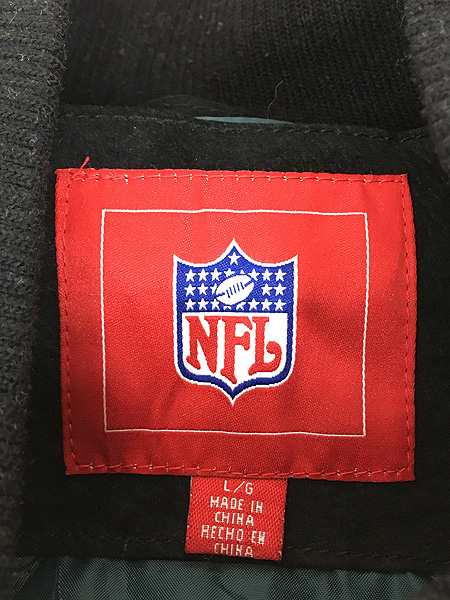 古着 Philadelphia Eagles イーグルス 本革 スエード レザー パデット ジャケット L 古着