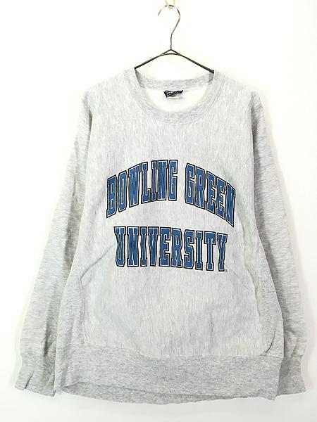 古着 90s USA製 「BOWLING GREEN UNIVERSITY」 カレッジ リバース タイプ ヘビー スウェット トレーナー Lの通販は