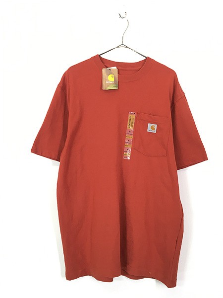 「Deadstock」 古着 Carhartt ワンポイント ポケット Tシャツ ポケT オレンジ M 古着の通販は