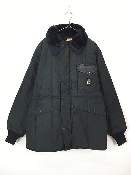 古着 70s USA製 Refrigi Wear 襟ボア パデッド キルティング ジャケット コート XL