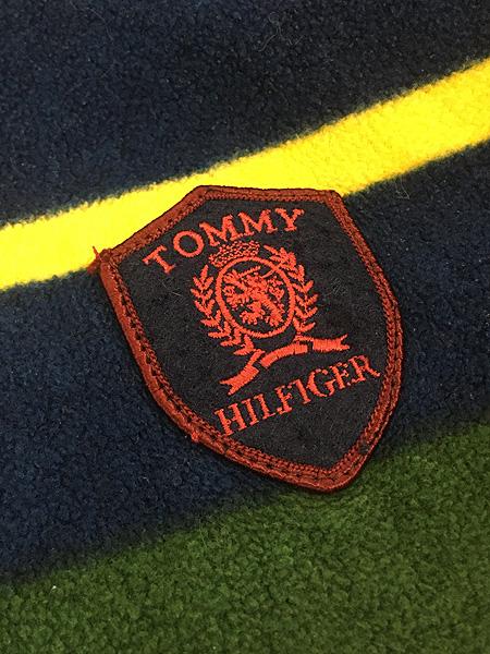 古着 90s TOMMY HILFIGE マルチ ボーダー ハーフジップ フリース ジャケット XXL 古着 フリースジャケット