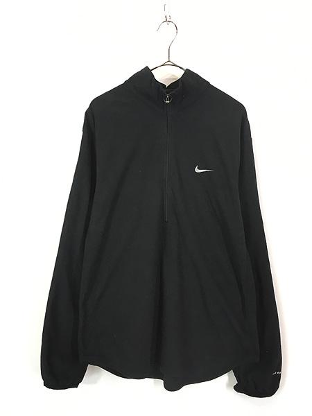 古着 90s NIKE スウォッシュ 刺しゅう ハーフジップ マイクロ フリース ジャケット M 古着の通販は