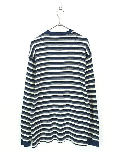 古着 90s Levi's マルチ ボーダー ヘンリーネック リブ編 サーマル