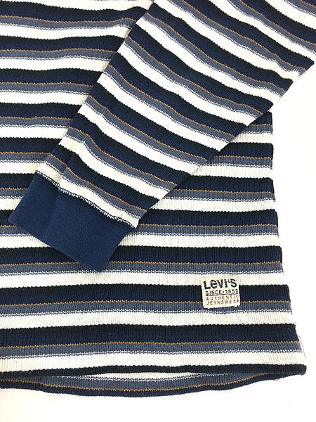古着 90s Levi's マルチ ボーダー ヘンリーネック リブ編 サーマル