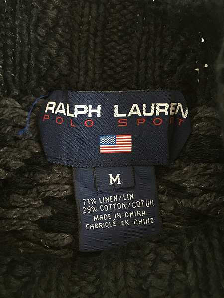 古着 90s POLO SPORT Ralph Lauren 星条旗 フラッグ 雪柄 ハイネック