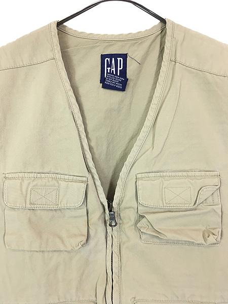90s GAP ブラック ベスト ジッパー付き ポケットいっぱい　フィッシング 90s GAP ブラック ベスト ジッパー付き ポケットいっぱい フィッシング