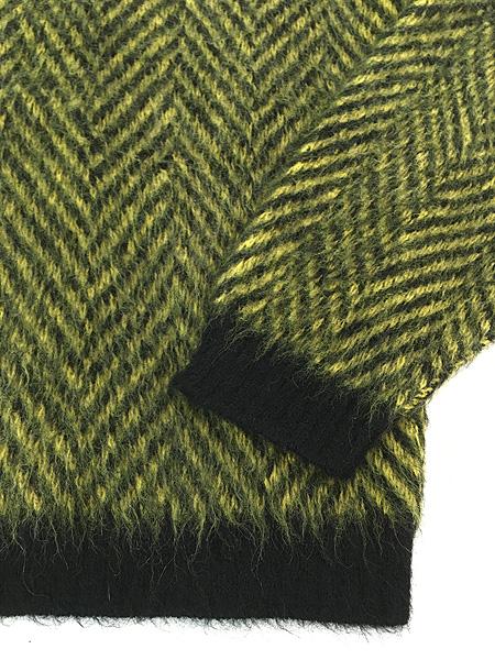 古着 60s ARROW Cum Laude 黒×黄 シャギー アクリル ウール Vネック