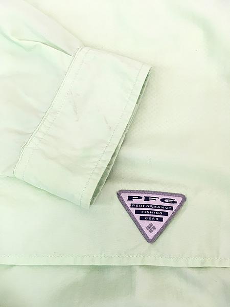 古着 Columbia PFG 「OMNI SHADE」 ナイロン アウトドア BD シャツ 黄緑 XL 古着の通販は