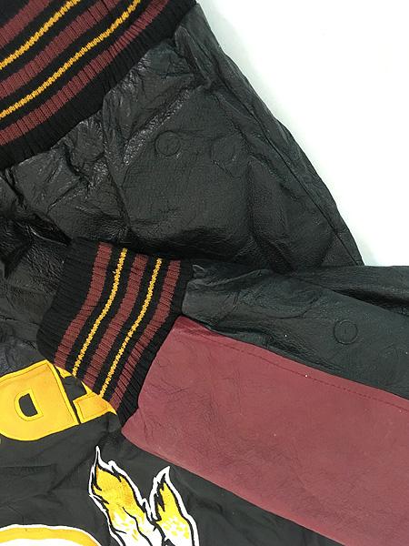 古着 90s NFL Washington Redskins レッドスキンズ 本革 オール レザー