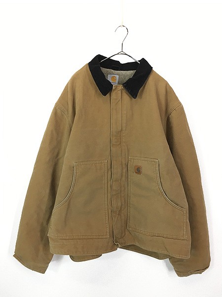 古着 Carhartt 裏ボア ブラウン ダック トラディショナル ジャケット XXL 古着