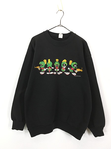 古着 90s LOONEY TUNES Marvin the Martian マービン ライン プリント スウェット トレーナー L位 古着