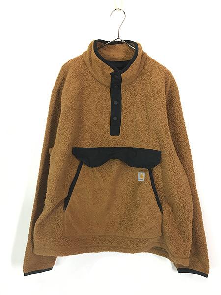 古着 Carhartt BIG ポケット プルオーバー ボア フリース ジャケット L 美品!! 古着の通販は 8,690円
