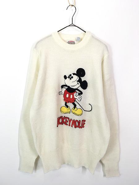 古着 80s Mickey ミッキー パイル パッチ アクリル ニット セーター XL 古着の通販は