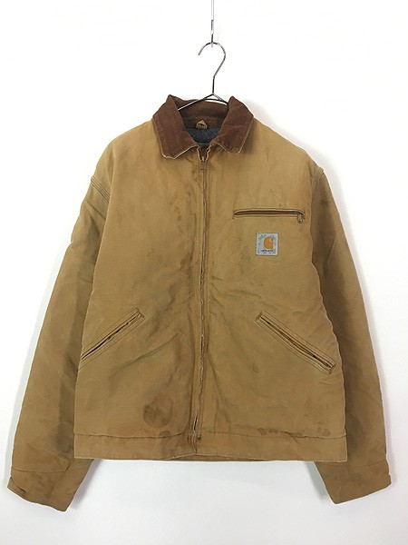 古着 90s Carhartt 裏地 ストライプ ブランケット ブラウン ダック