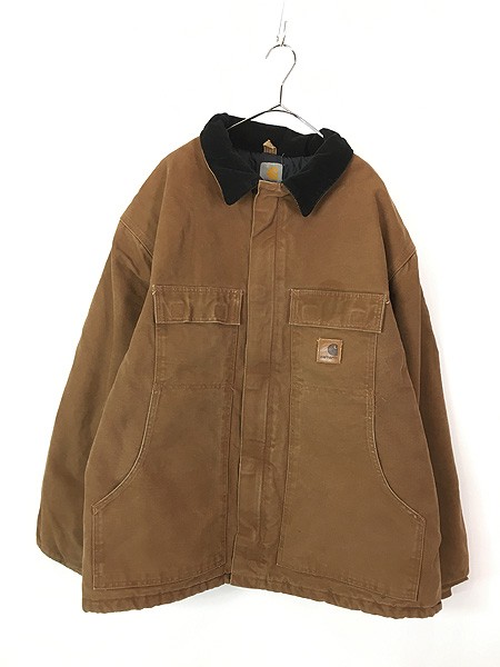 古着 Carhartt ブラウン ダック パデット トラディショナル コート XXL 古着