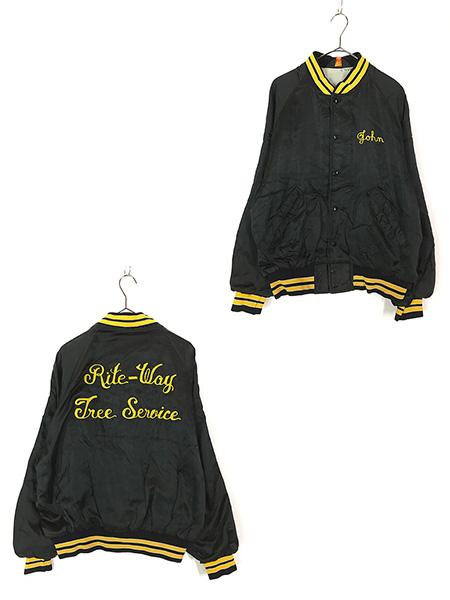 古着 70s USA製 Pla-Jac 豪華 チェーン ステッチ 光沢 ナイロン スタジャン ジャケット XL位の通販は