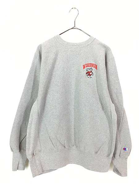 古着 90s Champion Reverse Weave 「WISCONSIN」 刺しゅう リバース