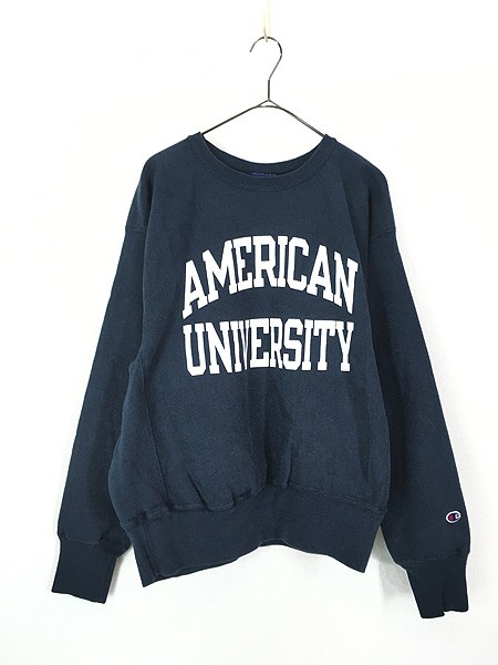 古着 00s Champion Reverse Weave 「AMERICAN」 2段 カレッジ リバース 