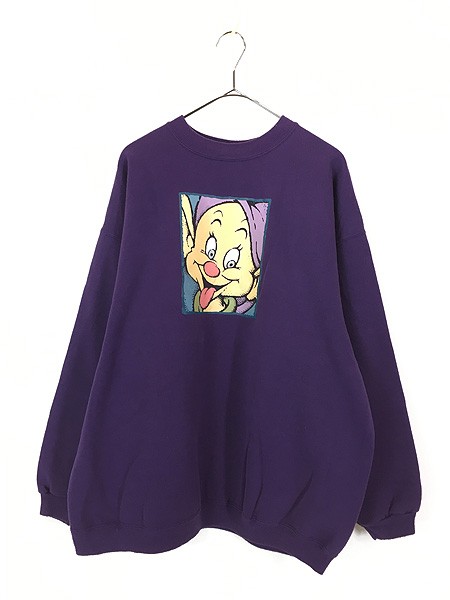 古着 90s USA製 Disney 白雪姫 7人の小人 Dopey おとぼけ スウェット トレーナー XL 古着の通販は